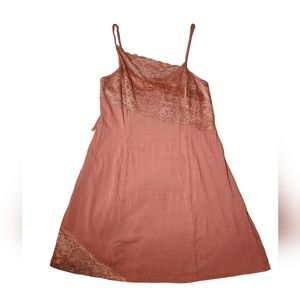 Free People Rust Lace Chemise